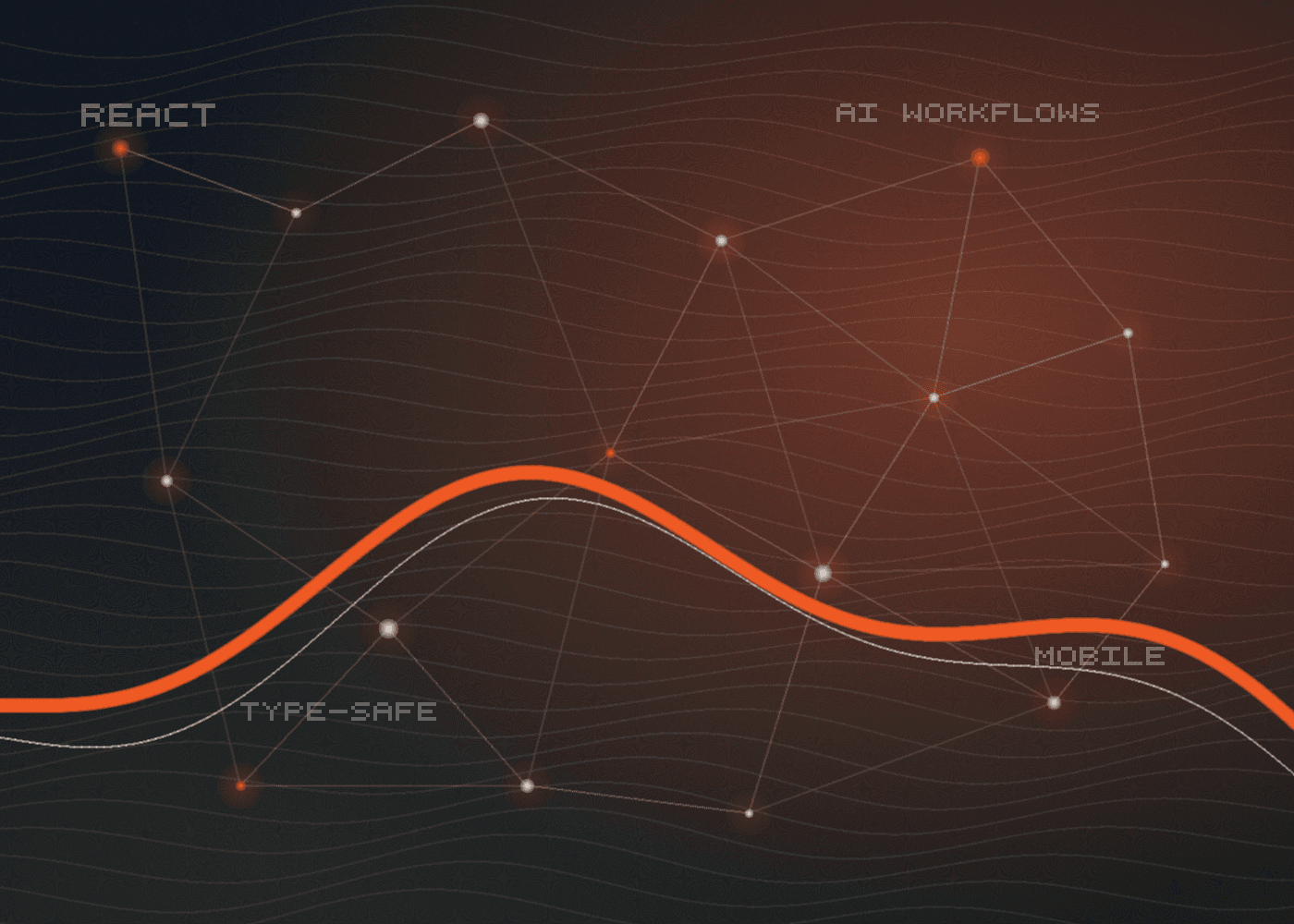Abstract technical field representing React, AI and mobile product work